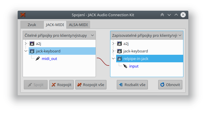 JACK: connecting a MIDI stream to the relpipe-in-jack instance